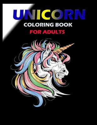 Book cover for unicorn coloring book for adults