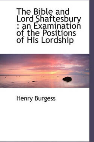 Cover of The Bible and Lord Shaftesbury