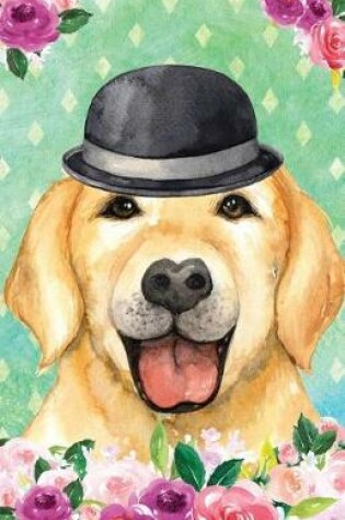 Cover of Bullet Journal for Dog Lovers Chic Yellow Labrador in a Bowler Hat