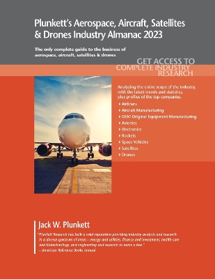 Book cover for Plunkett's Aerospace, Aircraft, Satellites & Drones Industry Almanac 2023