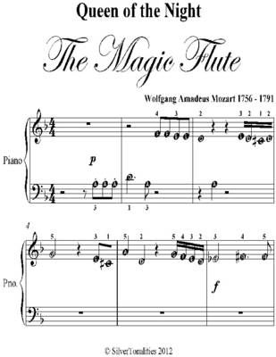 Book cover for Queen of the Night the Magic Flute Beginner Piano Sheet Music