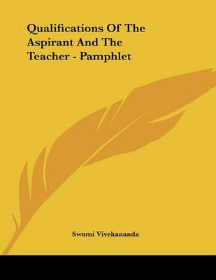 Book cover for Qualifications of the Aspirant and the Teacher - Pamphlet