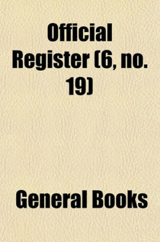 Cover of Official Register Volume 6, No. 19