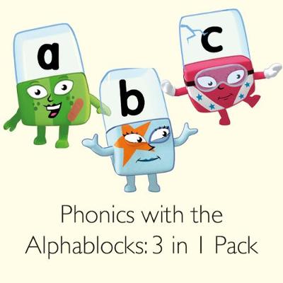 Book cover for Phonics with the Alphablocks Multi-pack: Starting Phonics, Simple Phonics and Super Phonics for children age 3-5 (Contains 9 reading books, Alphablocks tiles, Alphablocks cards and parent guides)