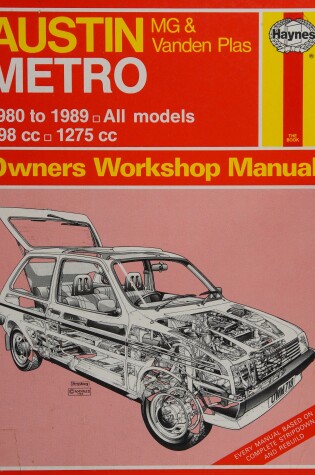 Cover of Austin, M.G. and Vanden Plas Metro, 1980-89 All Models Owner's Workshop Manual