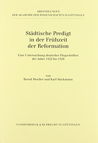 Cover of Stadtische Predigt in Der Fr Hzeit Der Reformation