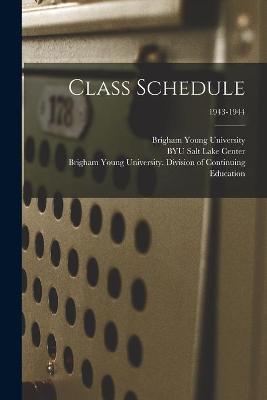 Cover of Class Schedule; 1943-1944