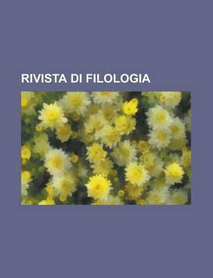 Book cover for Rivista Di Filologia