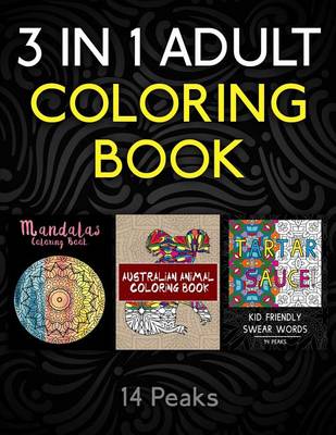 Book cover for 3 Adult Coloring Books in 1