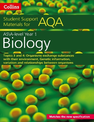 Book cover for AQA A Level Biology Year 1 & AS Topics 3 and 4