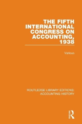 Cover of The Fifth International Congress on Accounting, 1938