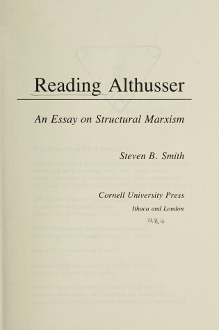 Cover of Reading Althusser