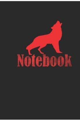 Cover of Notebook Red Wolf - Large (8.5 x 11 inches) - 120 Pages- Black Cover