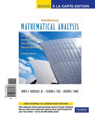 Book cover for Intro Math Analysis for Business, Economics, and the Life and Social Sciences, Books a la Carte Edition