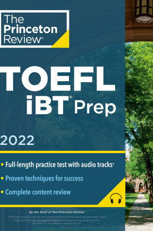 Cover of Princeton Review TOEFL iBT Prep with Audio/Listening Tracks, 2022