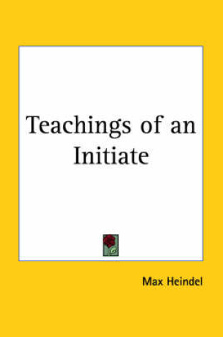 Cover of Teachings of an Initiate (1927)