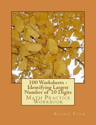 Cover of 100 Worksheets - Identifying Largest Number of 10 Digits