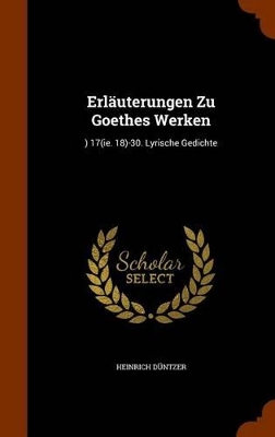 Book cover for Erlauterungen Zu Goethes Werken