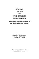 Book cover for Social Order and the Public Philosophy