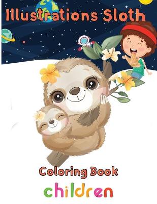 Book cover for illustrations Sloth Coloring book children