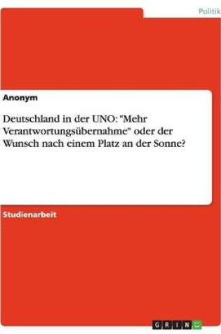 Cover of Deutschland in Der Uno