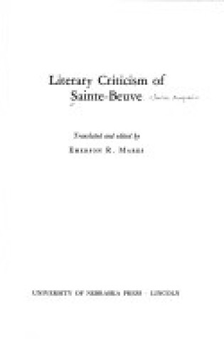 Cover of Literary Criticism