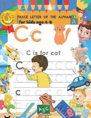 Book cover for Trace Letters of The Alphabet for kids age 4-8