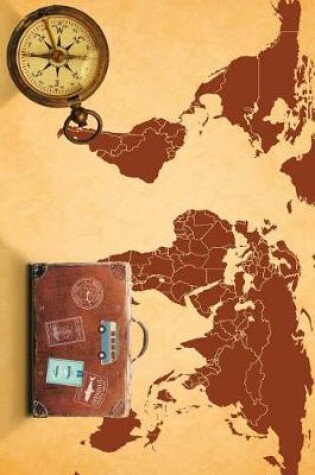 Cover of World Travel Map with Compass and Suitcase Journal