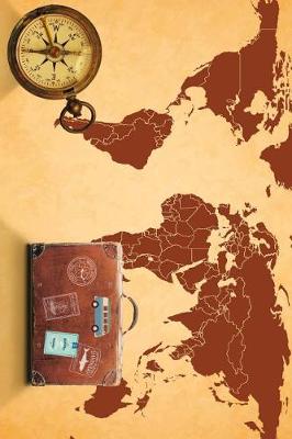 Book cover for World Travel Map with Compass and Suitcase Journal