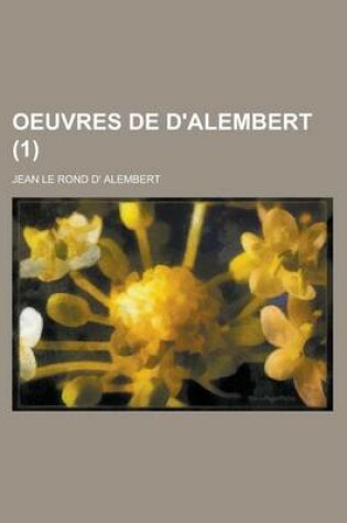 Cover of Oeuvres de D'Alembert (1)