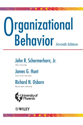 Cover of University of Phoenix Organizational Behavior 7e