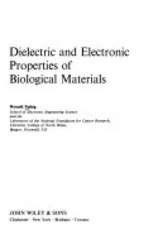 Cover of Dielectric and Electronic Properties of Biological Materials