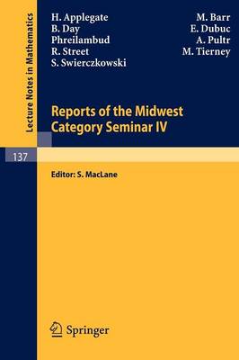 Book cover for Reports of the Midwest Category Seminar IV
