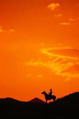 Book cover for Equine Journal Orange Sunset Cowboy Silhouette