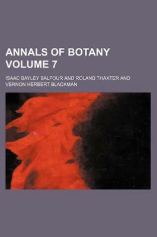 Cover of Annals of Botany Volume 7