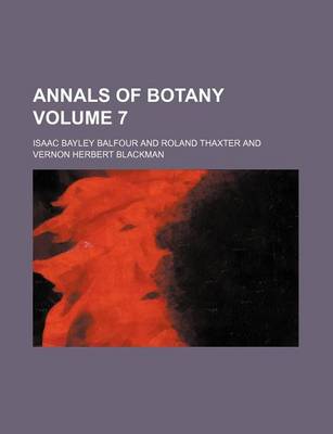 Book cover for Annals of Botany Volume 7