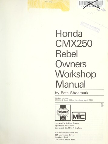 Book cover for Honda CMX250 Rebel 234cc 1985-87 Owner's Workshop Manual