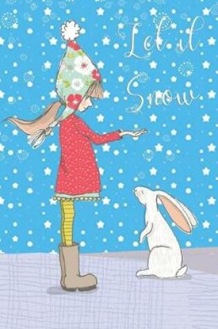 Cover of Journal Notebook Girl and Rabbit In Snow Scene