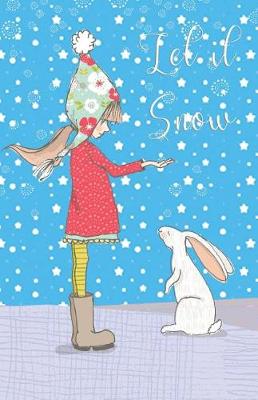 Cover of Journal Notebook Girl and Rabbit In Snow Scene