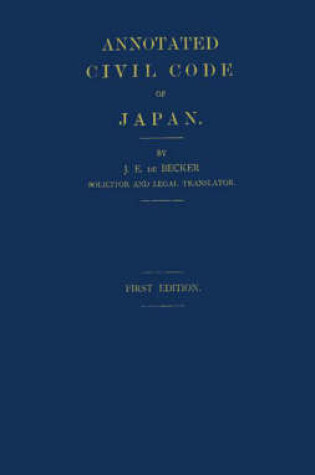 Cover of Annotated Civil Code of Japan