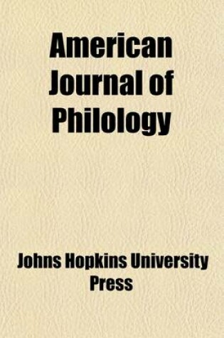 Cover of American Journal of Philology Volume 9