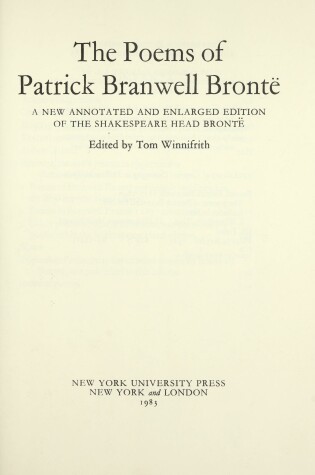 Cover of The Poems of Patrick Branwell Bronte
