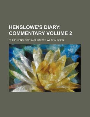 Book cover for Henslowe's Diary Volume 2