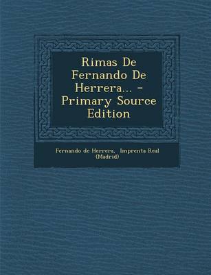 Book cover for Rimas De Fernando De Herrera... - Primary Source Edition