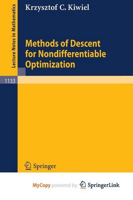 Cover of Methods of Descent for Nondifferentiable Optimization