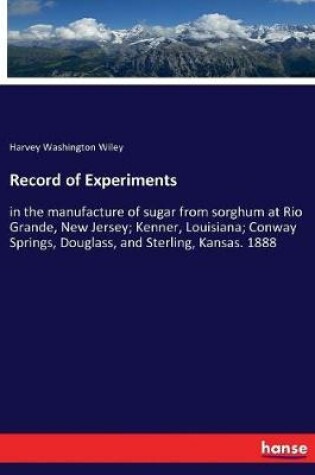 Cover of Record of Experiments