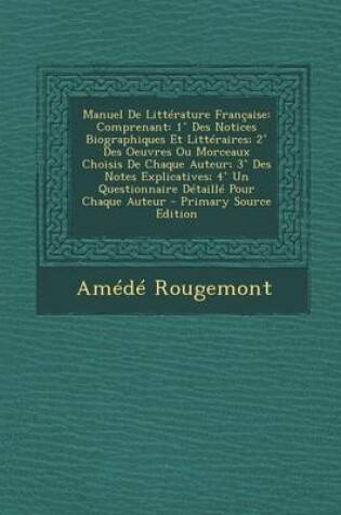 Cover of Manuel de Litterature Francaise