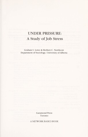 Book cover for Under Pressure