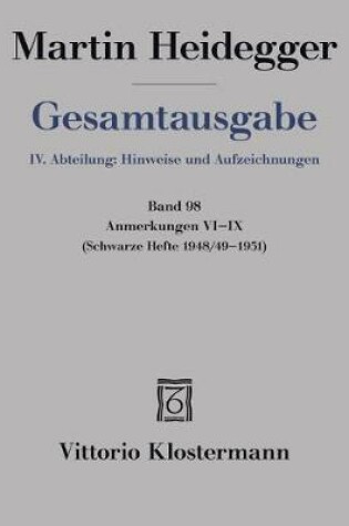 Cover of Gesamtausgabe. 4 Abteilungen / Anmerkungen VI-IX