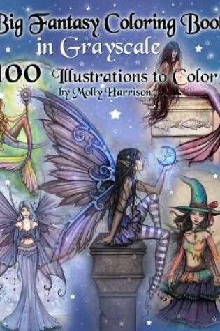 Cover of Big Fantasy Coloring Book in Grayscale - 100 Illustrations to Color by Molly Harrison
